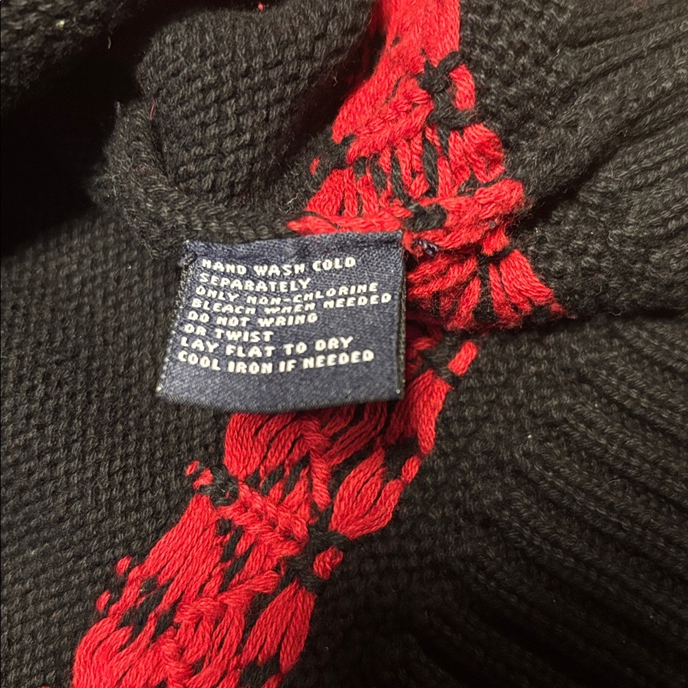 American Living  Knit Sweater Size Small Cotton Men Black Snowflake (4) - Picture 7 of 8